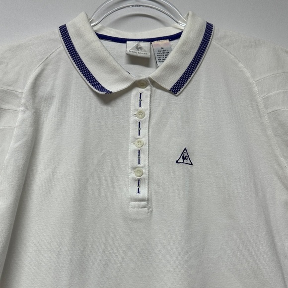 Le Coq Sportif White Polo with Blue Accents - Picture 3 of 4